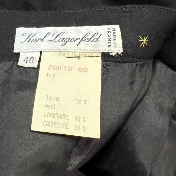 Vintage Karl Lagerfeld Black wool/cashmere blend skirt sz 40 - Picture 4 of 6